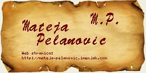 Mateja Pelanović vizit kartica